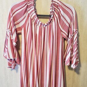 Luxology Red and White Striped Dress | Size 10